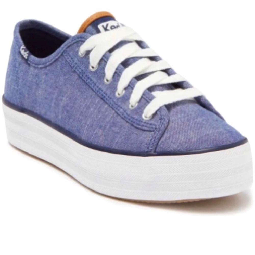 Blue Triple Kick Platform Keds Size 6